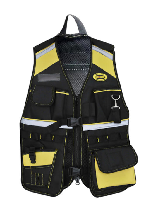 Crownman Men's Safety Vest with Reflective Film Black