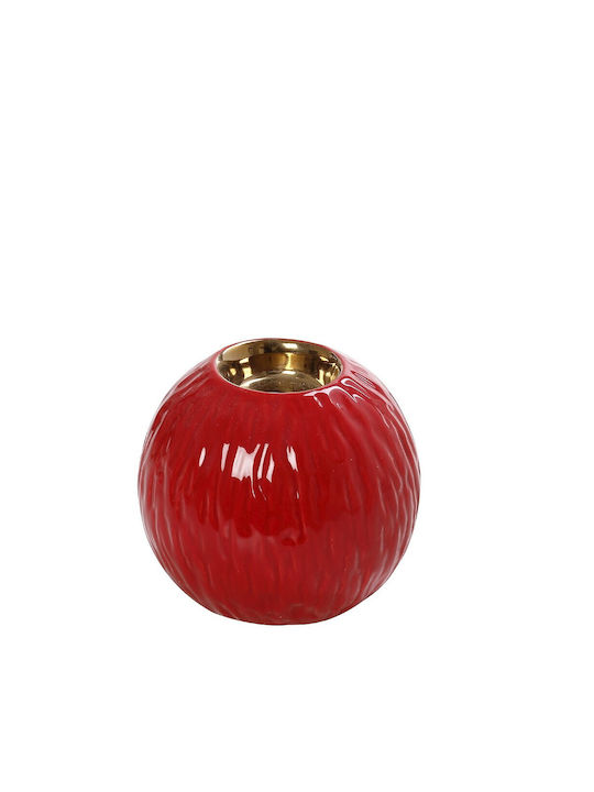 Espiel Set of Candle Holders Ceramic suitable for Tealights in Red Color 10x8x10cm 6pcs