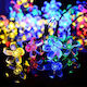 Luminele Solare de Tip Flori de Cireș 50 Leduri Alb Cald Multicolor 5m Lungime