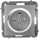 Elektro-plast Sentia Single Socket Grounding Silver 1434-56