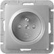 Elektro-plast Sentia Single Power Socket Grounding Silver 1434-56
