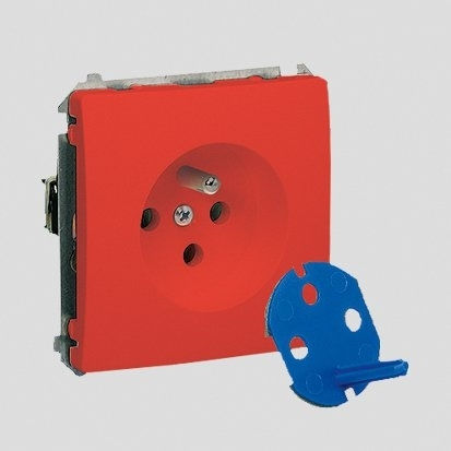 Priză simplă Kontakt-simon Data U 16a Ip20 Power Key Roșu Bmgd1.01/22