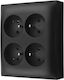 Kontakt-Simon Simon Aquaclick Socket IP20 4x Earth Black ACGZN4/49