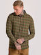 Long-sleeved Flannel Shirt Checked Khaki