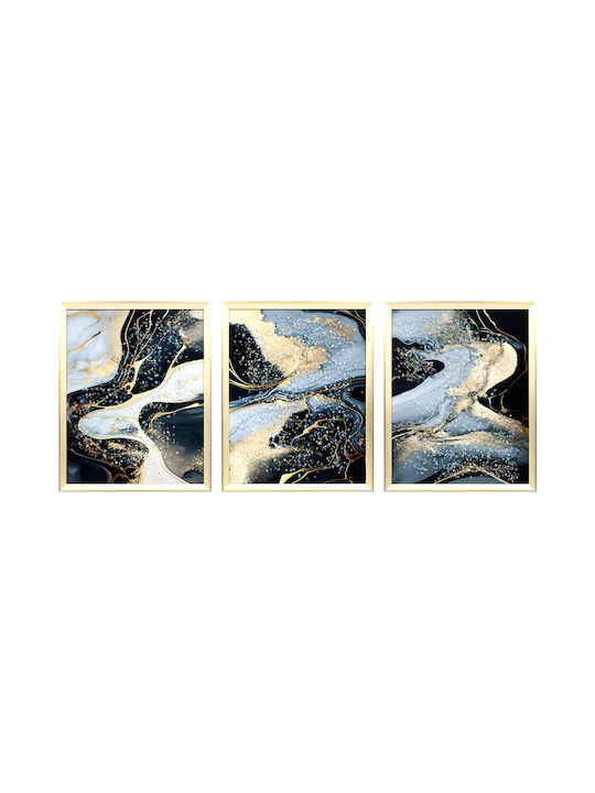 Keskor Τρίπτυχος Πίνακας Ξύλινος 120x50cm