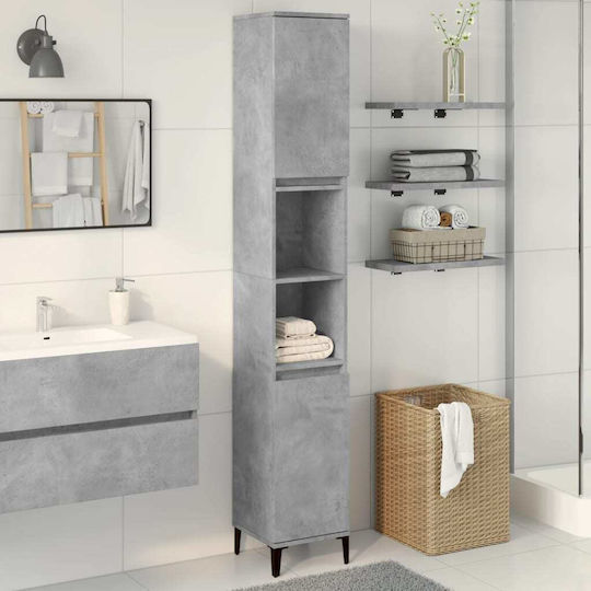 vidaXL Badezimmersäule Wandhängeschrank H30xB30xH190cm Gray