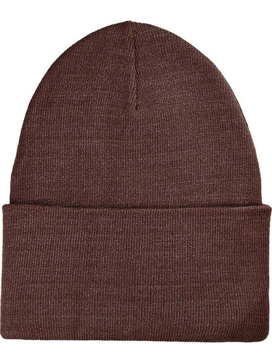 Beanie Γυναικείος Σκούφος Πλεκτός σε Καφέ χρώμα