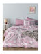 Palamaiki Set Husă de Pilotă Bumbac Single cu Față de Pernă 170x250 Fashion Life Fl6252 Roz