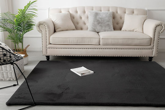Beauty Home Rabbit Art 9644 Σετ Μοντέρνα Χαλιά Κρεβατοκάμαρας Μαύρο 9644-ΣΕΤ 3τμχ