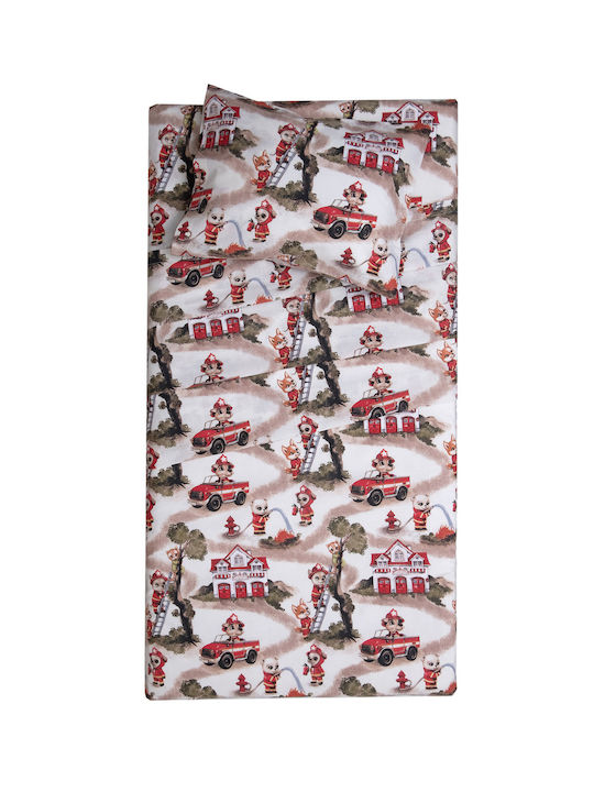 Viopros Σετ Σεντόνια Μονά Βαμβακερά Λευκό 160x260cm 3τμχ