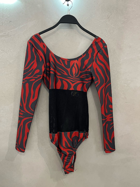 Bodysuit Regular Fit Red, Charcoal