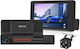 DVR automat cu trei camere, ecran 4" Full HD 1080p, unghi 170°, negru