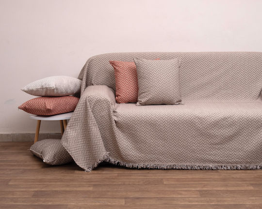 Viopros Four-Seater Sofa Throw Chenille 180x320cm Linen