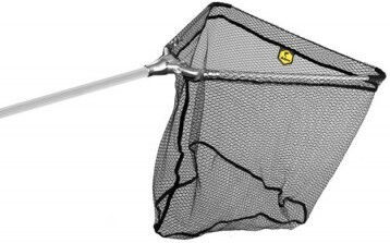 Delphin Triangular Landing Net 60x60 Cm Total Length 240 Cm Metal Middle Eco Rubberized Mesh 3 Sections