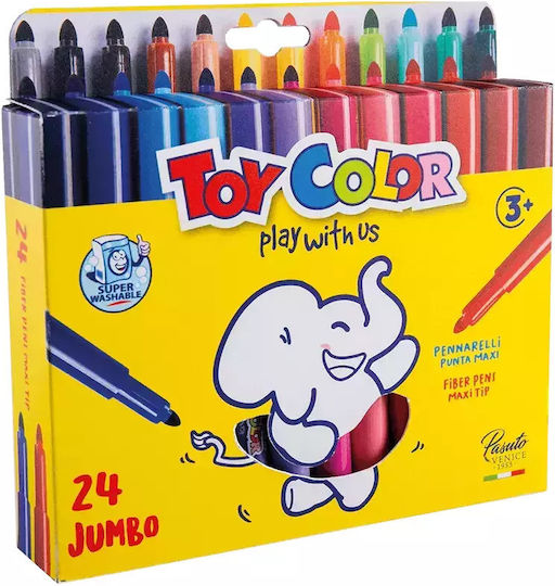 Toy Color Μαρκαδόροι Ζωγραφικής 5mm Χονδροί Σετ 12 χρώματα