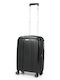 Estil Cabin Hard Travel Suitcase Black with 4 Wheels Height 55cm