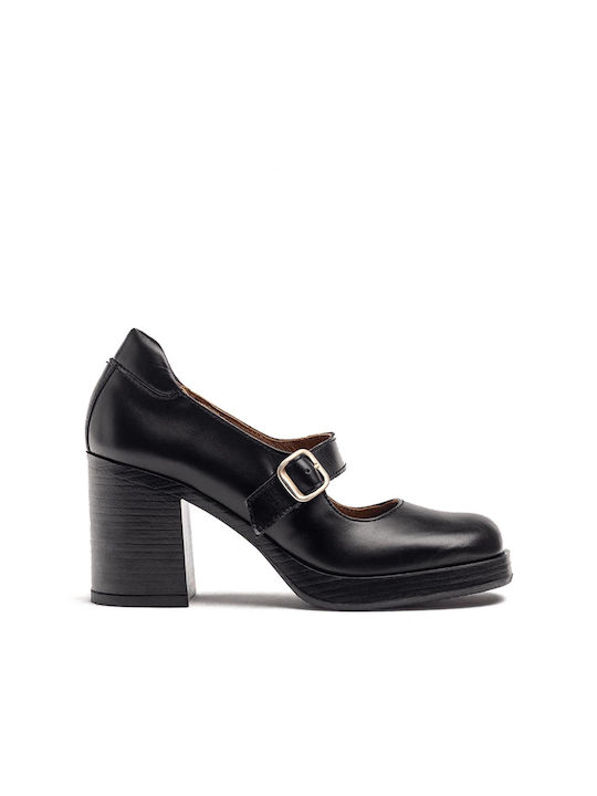 Yokono Black Heels with Strap