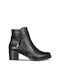 Baerchi Leather Women's Ankle Boots with Medium Heel Black