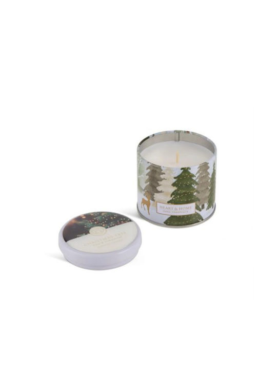 Heart & Home Aromatic Soy Candle Pine & Cedarwood in Metal Box White 125gr