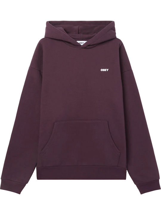 Obey Bordeauxfarbenes Kapuzensweatshirt