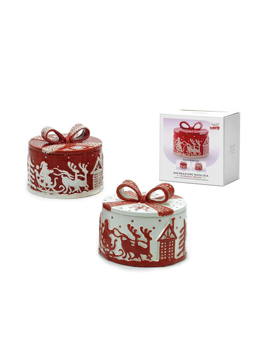 ArteLibre Christmas Container Ceramic D16cm.