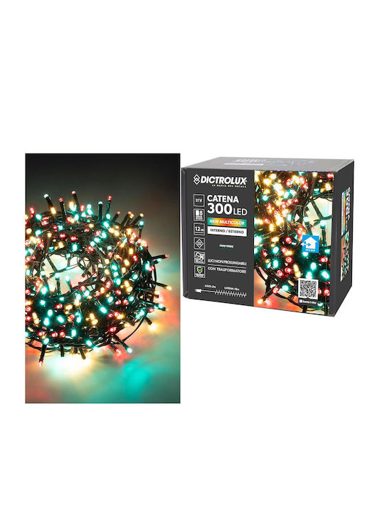 300 Lichterketten LED 14m. Mehrfarbige in Zeichenfolge 1Stück