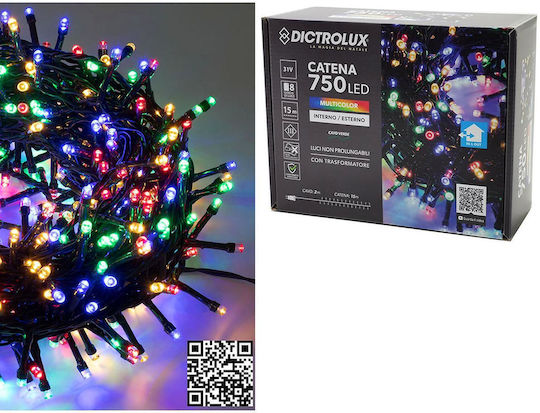 750 Светлини LED 17m. Многоцветни тип Лента 1бр