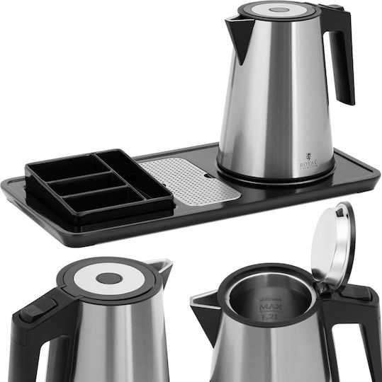 Hotel Welcome Set Electric Kettle Tray 1.2 L 1800 W Silver