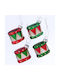 Hängendes Ornament Trommelstock Glas Grün mit Glitzer 5.5x5cm
