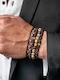 Chrysostomos Men's Macrame Bracelet with Eye Design made of Cord 16.5cm