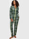 Triumph Set Pijamale pentru Femei Verde Boyfriend Pw X