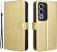 Wallet Synthetic Leather / Plastic / Silicone Gold (Oppo A80 5G)
