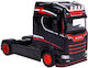 Bburago Street Fire Haulers Custom Cabs Scania 770s Камион Черен 1:43 за 3+ Години