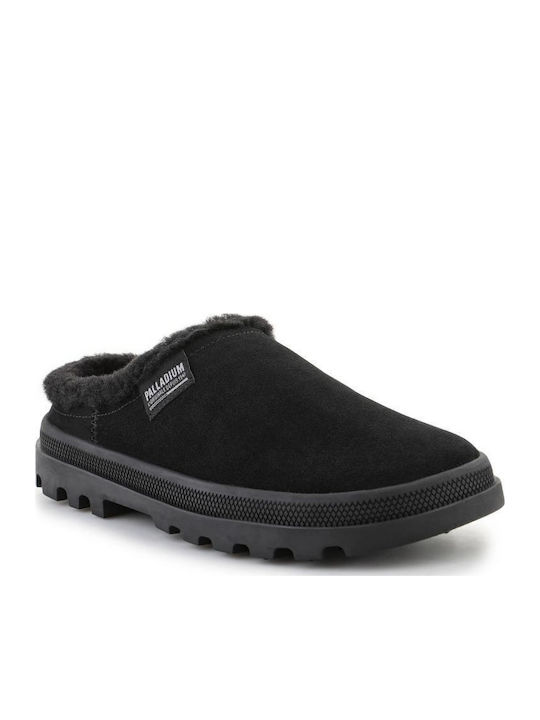 Palladium Din Piele Papuci de Damă de Iarnă Negre