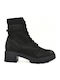 Leder Stiefeletten Damen Schwarz
