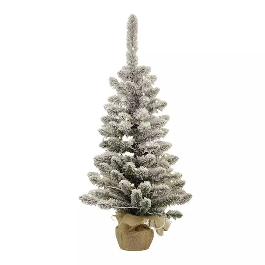 Christmas Decorative Snowy Illuminated Plastic Tree 90cm Battery Green