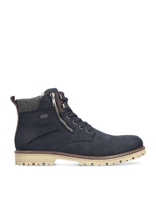 Leather Blue Men's Boots Waterproof Anatomical