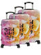 Hard Suitcases with 4 Wheels Set of 3 Pieces