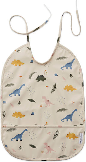 Liewood Dino Mix Waterproof Plastic Baby Bib with Pocket Dino Mix