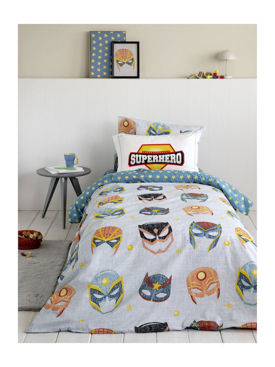Nima Superheroes Kids Cotton Pillowcase Set 52x52cm Gray