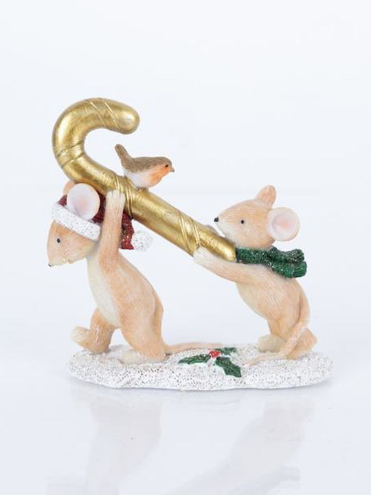 Eurolamp De Crăciun Figurină Șoarece Auriu Înălțime 11cm.