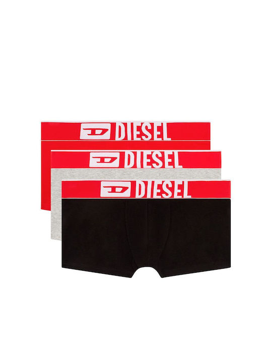 Diesel Umbx-damien Μποξεράκια 3Pack Γκρι, Κόκκινο, Μαύρο