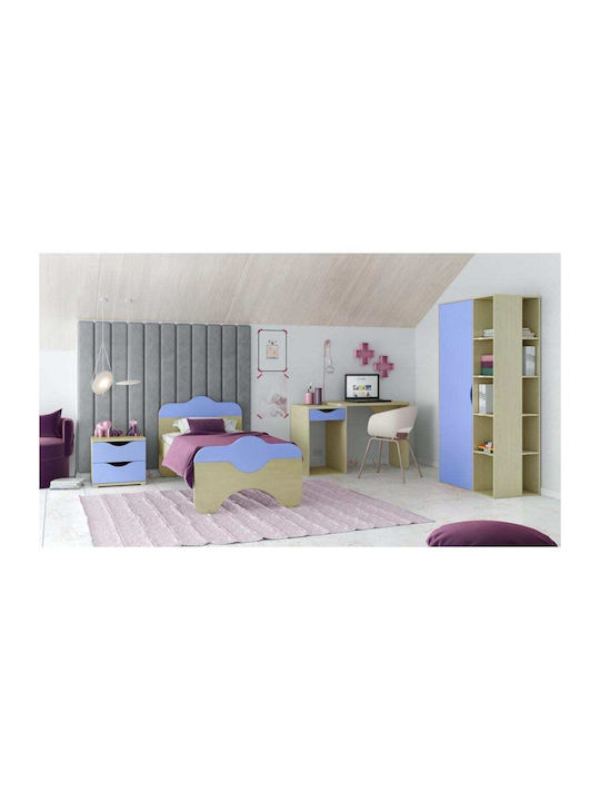 Set Dormitor Copii Paz Stejar-Albastru Cer 110x190