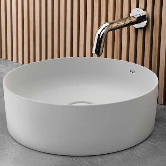 Roca Επικαθήμενος Νιπτήρας Πορσελάνης 39x39x13cm Matt White Roca Επικαθήμενος Νιπτήρας Πορσελάνης 39x39x13cm Matt White