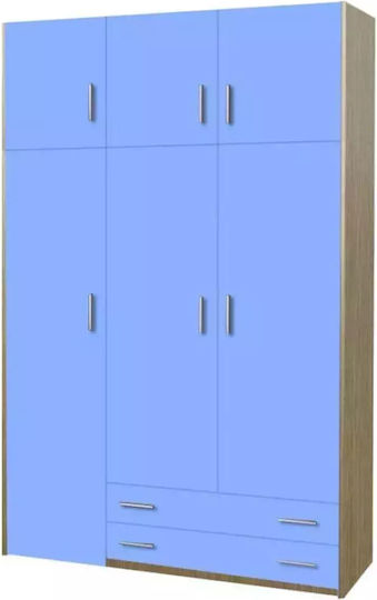Тройна врата Нтoулάпа с 2 Чекмеджета Синя 110x240см