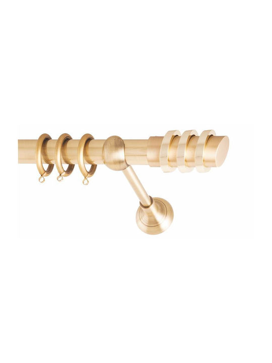 Frans Metallic Curtain Pole Three Rings Single Φ25mm 160cm Matte Grey