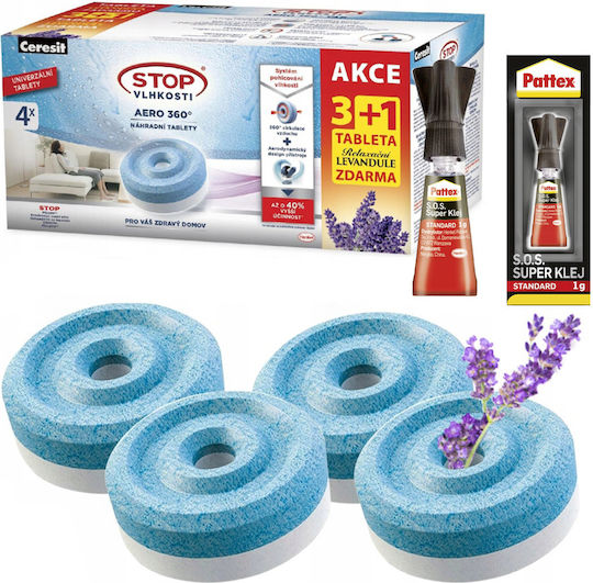 4x Ceresit Absorptionstablette 450g 1x Lavendel 3x Neutral + Pattex S.o.s Sekundenkleber Standard 1g