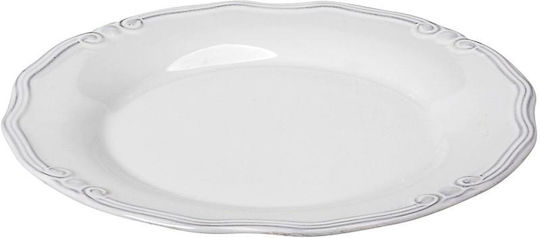 Espiel Tiffany Farfurie joasă Sticlă Alb cu Diametru 25cm