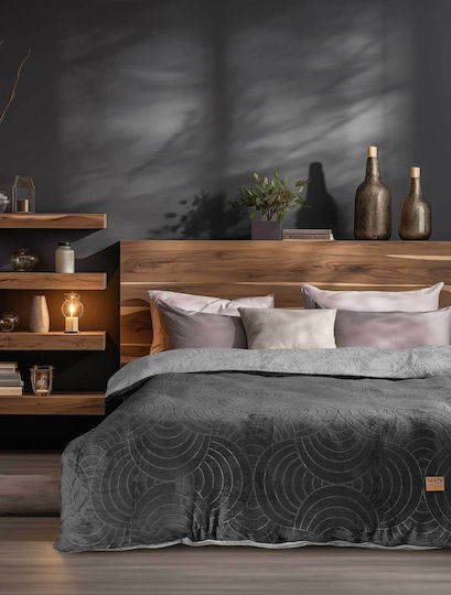 Madi Παπλωματοθήκη Φανελένια Μονή 160x220 Dusk Anthracite