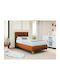 Logan 112 Bett Einzel mit Stoff Rote mit Lattenrost & Matratze 80x200cm
